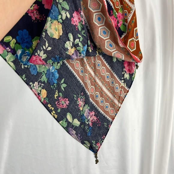 Farm Rio Thin Floral Asymmetrical Handkerchief Skirt - Picture 5 of 10